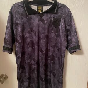 Score Draw Retro England 1990 Black-Out Jersey Soccer SZXL